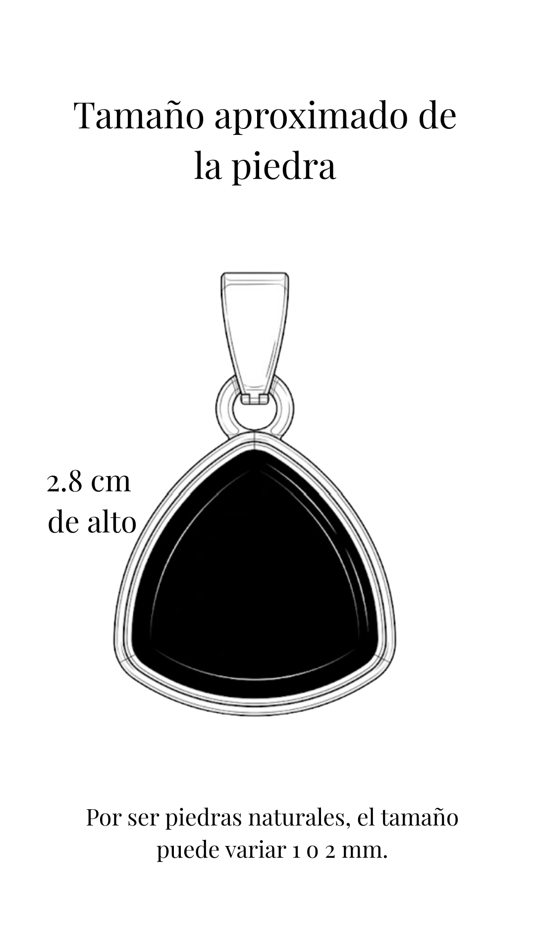 Dije de Turmalina Negra pulida — Plata .925 | Orela