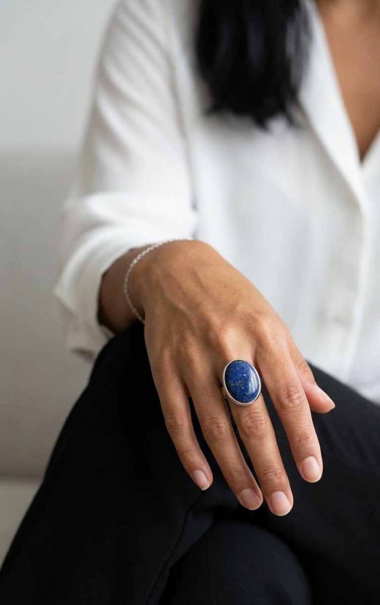 Anillo Lapislázuli — Plata .925 | Orela