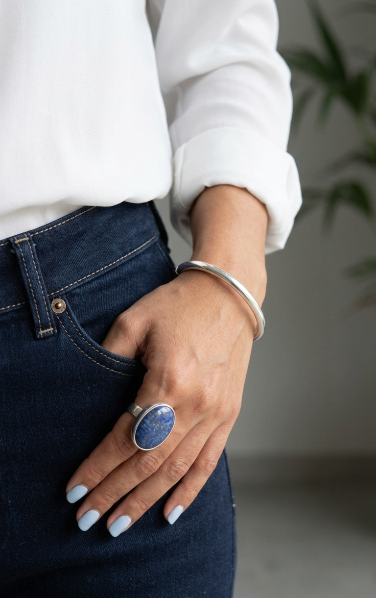 Anillo Lapislázuli — Plata .925 | Orela