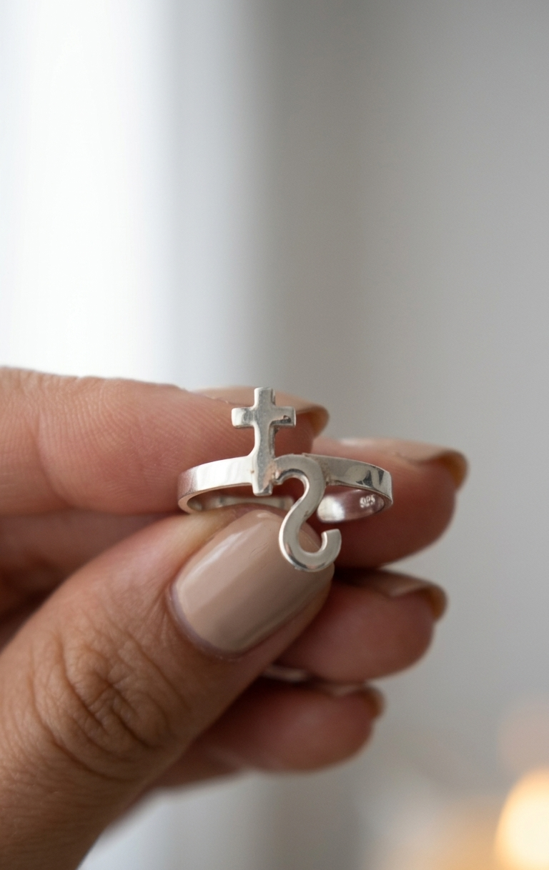 Anillo Símbolo de Saturno — Plata 925