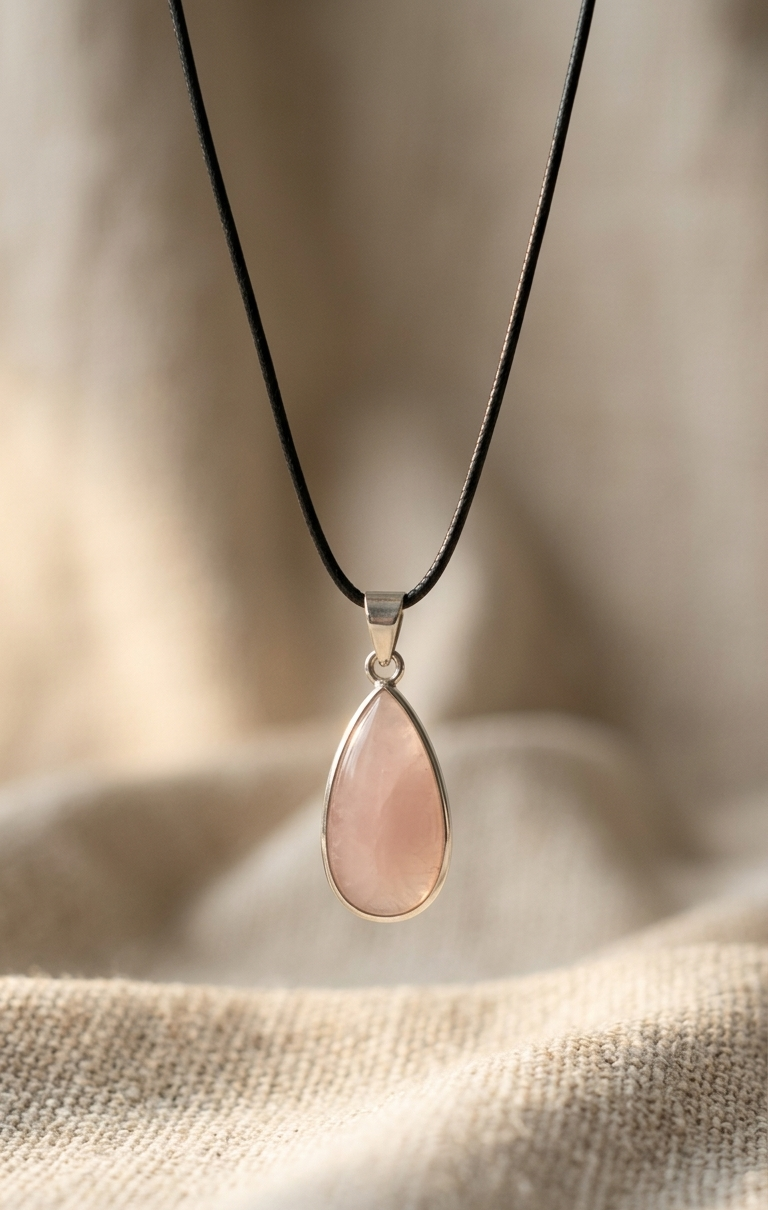 Dije Cuarzo Rosa — Plata .925 | Orela