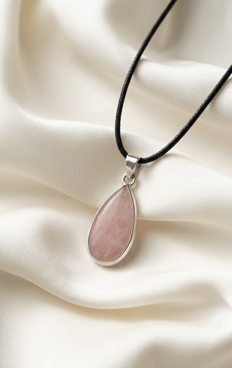 Dije Cuarzo Rosa — Plata .925 | Orela