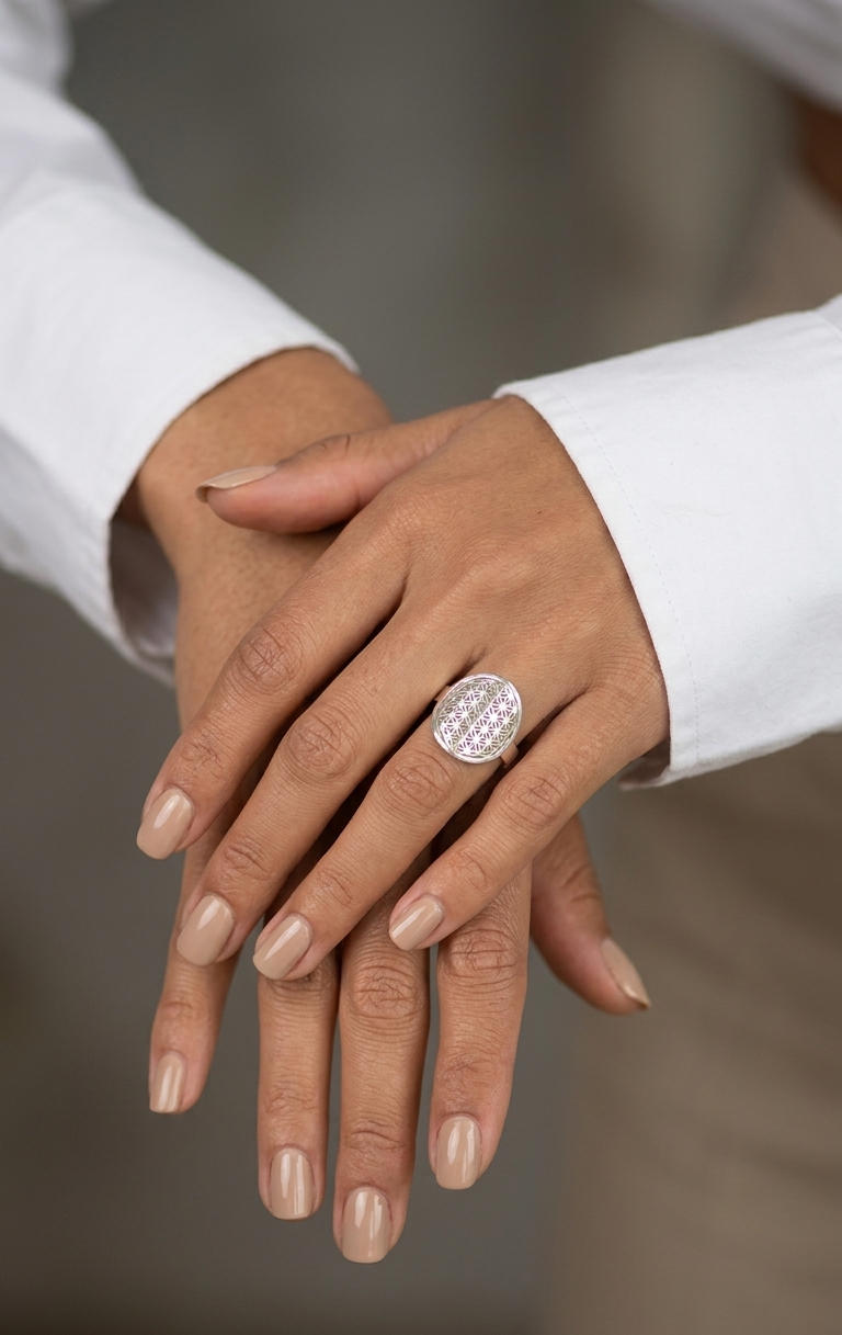 Anillo Flor de la Vida — Plata 925