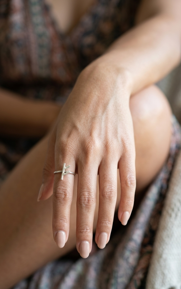 Anillo Runa Fehu — Plata 925