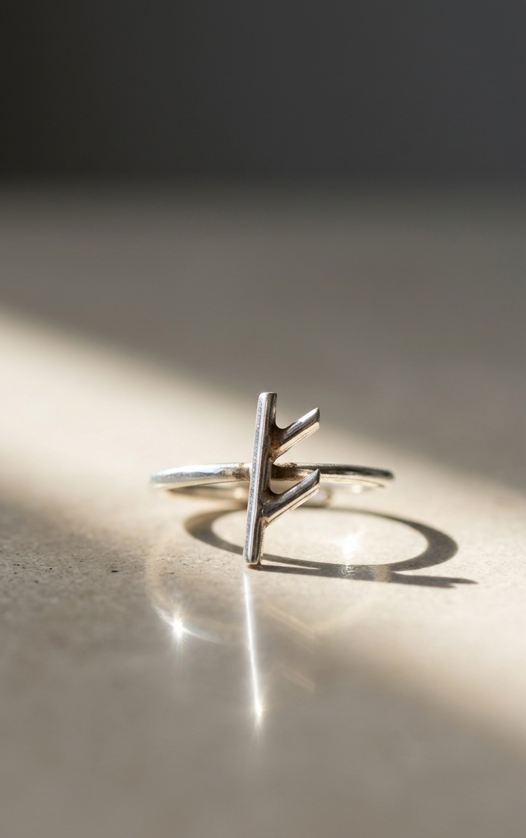 Anillo Runa Fehu — Plata 925