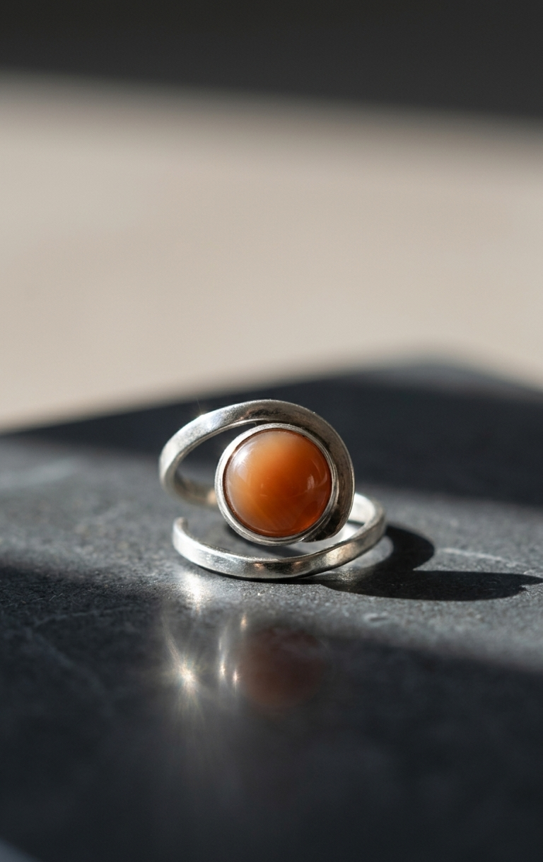 Anillo Espiral de Ágata — Plata .925 | Orela