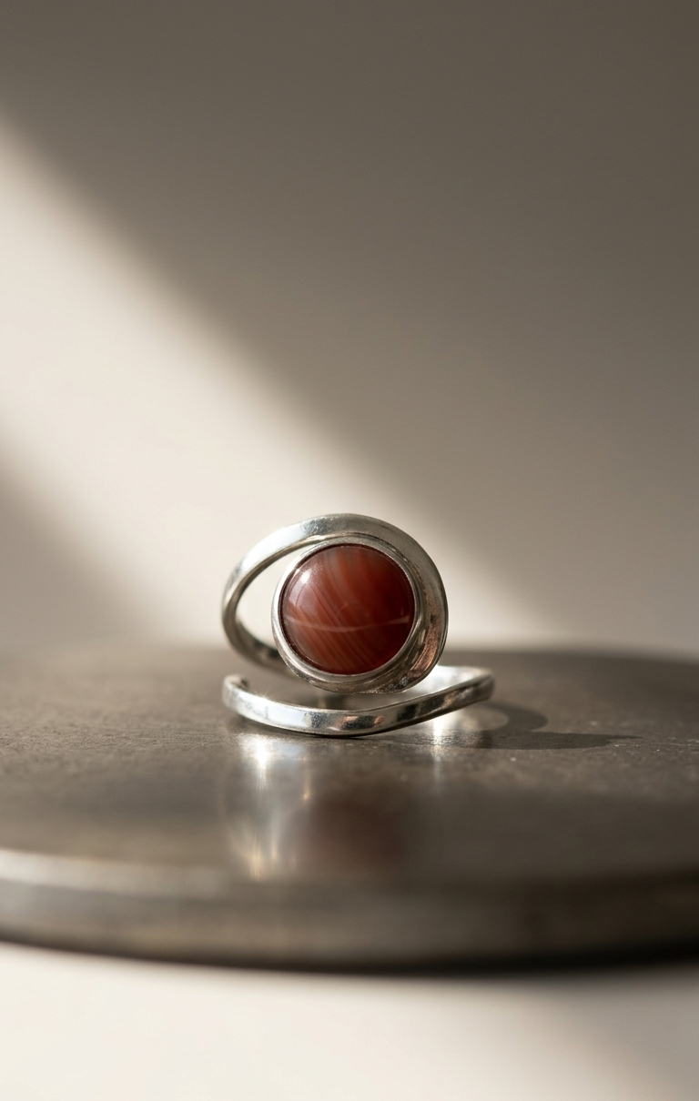 Anillo Espiral de Ágata — Plata .925 | Orela
