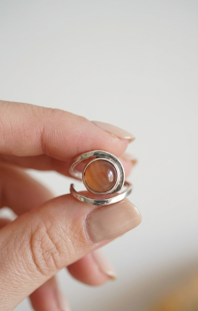 Anillo Espiral de Ágata — Plata .925 | Orela
