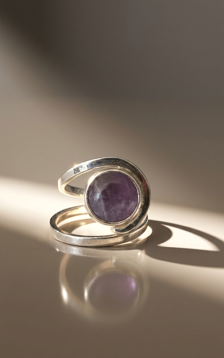 Anillo Espiral de Amatista — Plata .925 | Orela