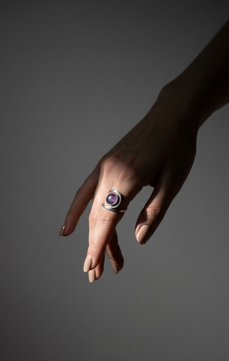 Anillo Espiral de Amatista — Plata .925 | Orela