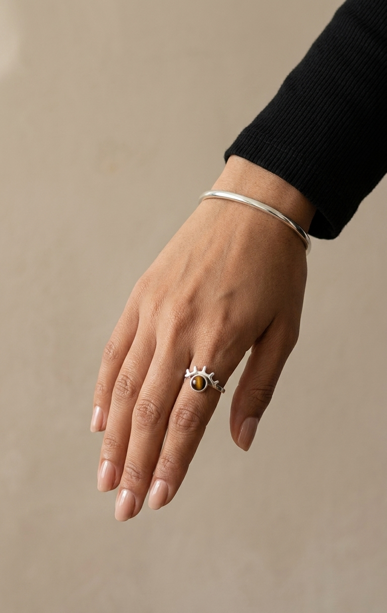 Anillo Ojo De Tigre — Plata .925 | Orela