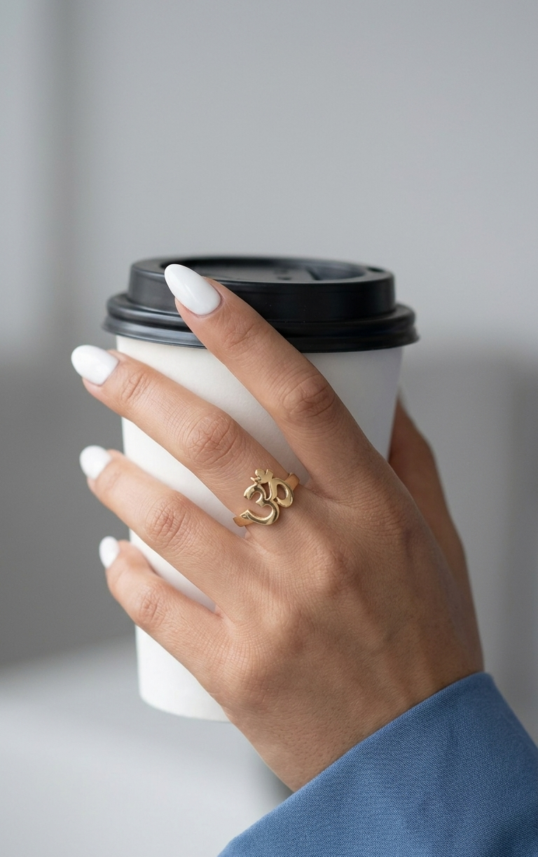 Anillo Símbolo Om Ajustable - Plata 925