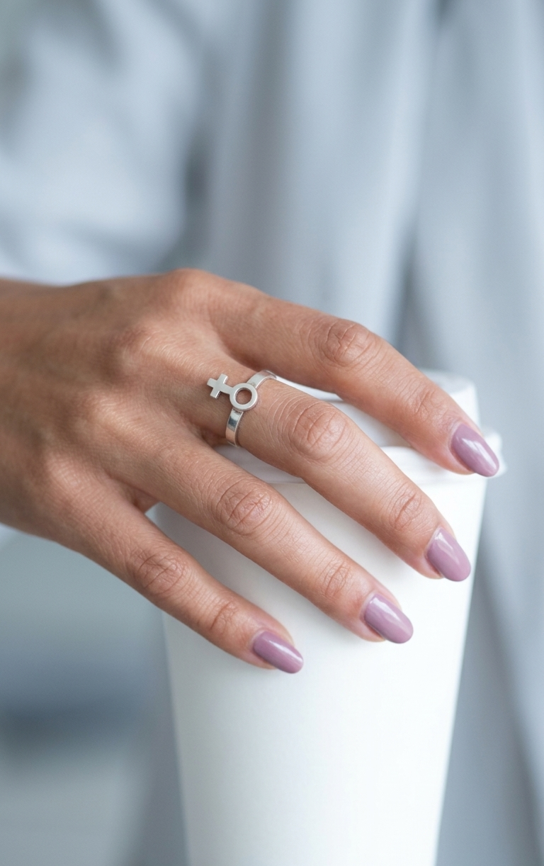 Anillo Símbolo de Venus— Plata 925