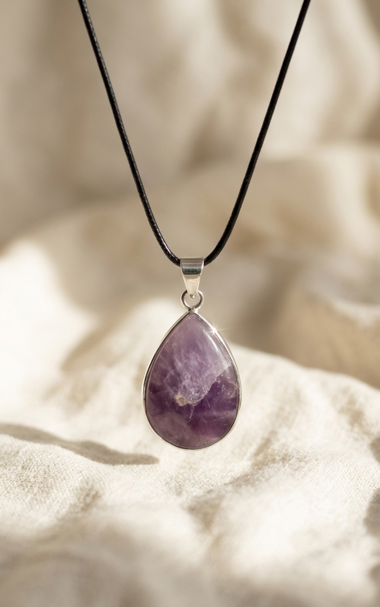 Dije de Amatista Gota — Plata .925 | Orela