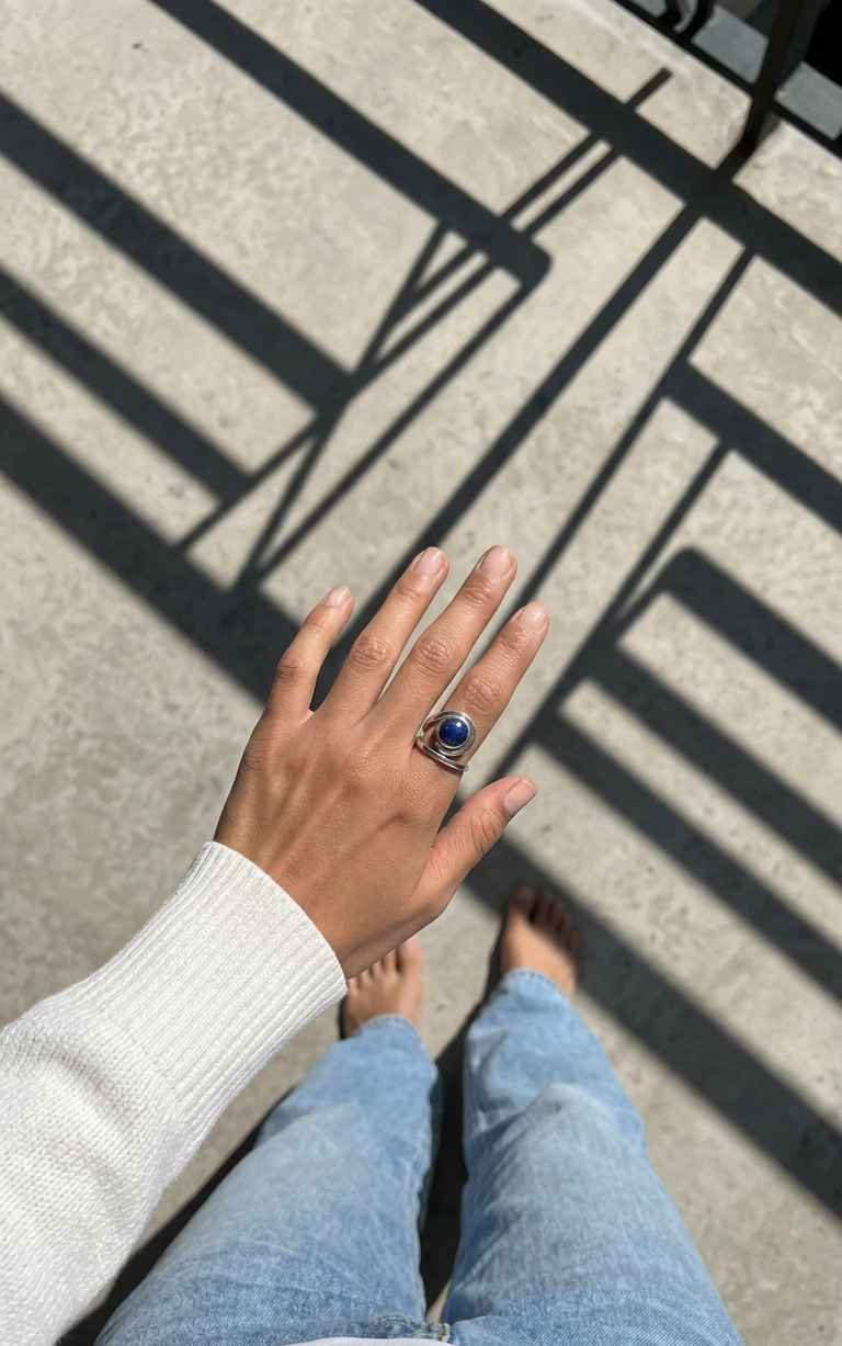 Anillo Espiral de Lapislázuli — Plata .925 | Orela