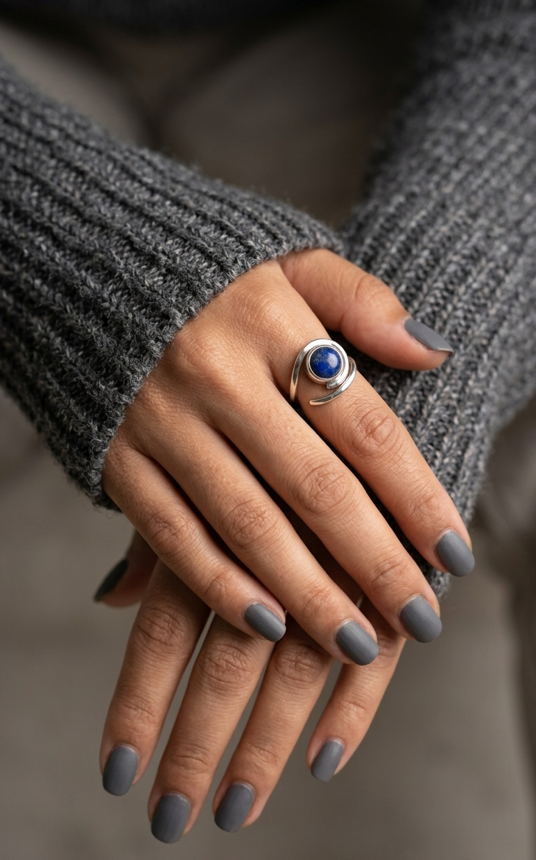 Anillo Espiral de Lapislázuli — Plata .925 | Orela