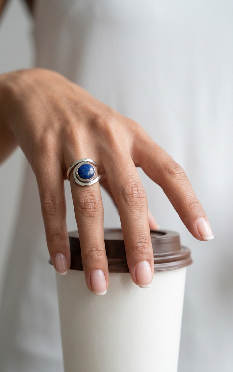Anillo Espiral de Lapislázuli — Plata .925 | Orela