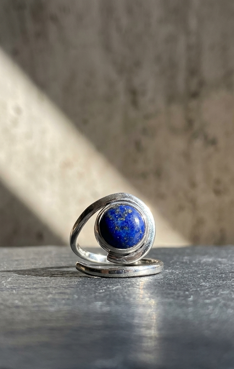 Anillo Espiral de Lapislázuli — Plata .925 | Orela