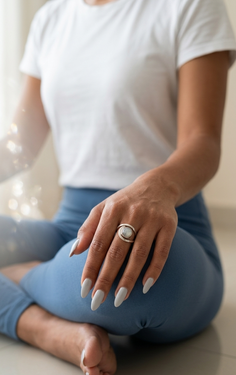 Anillo Espiral de Piedra Luna — Plata .925 | Orela