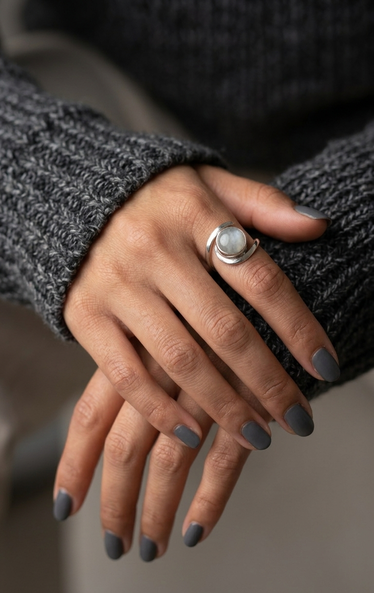 Anillo Espiral de Piedra Luna — Plata .925 | Orela