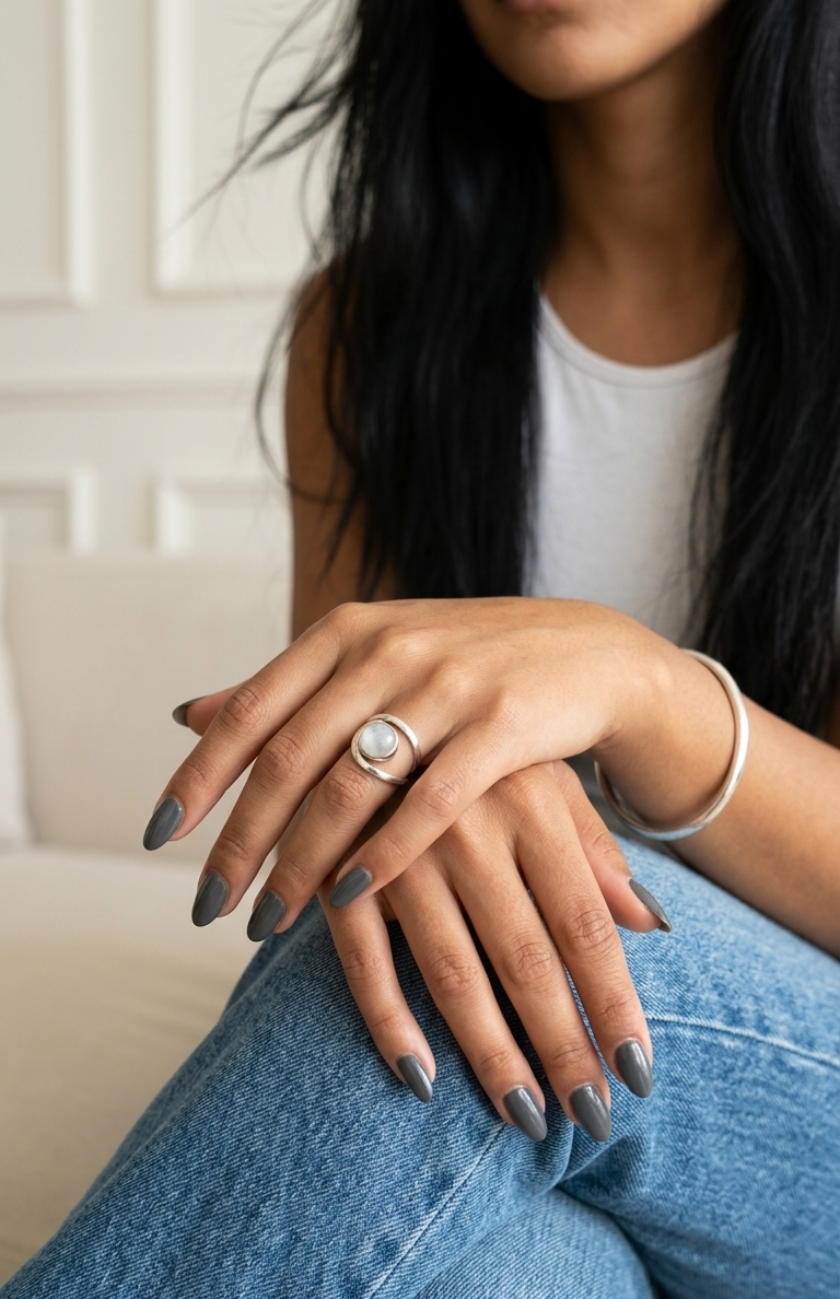 Anillo Espiral de Piedra Luna — Plata .925 | Orela