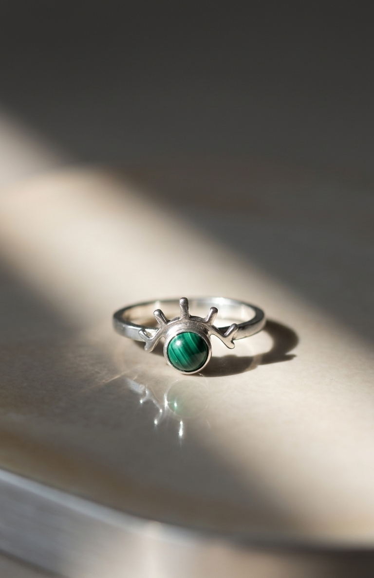 Anillo Malaquita — Plata .925 | Orela