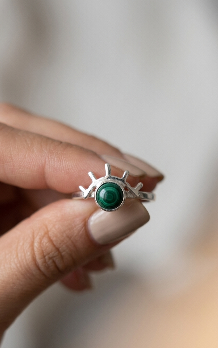 Anillo Malaquita — Plata .925 | Orela