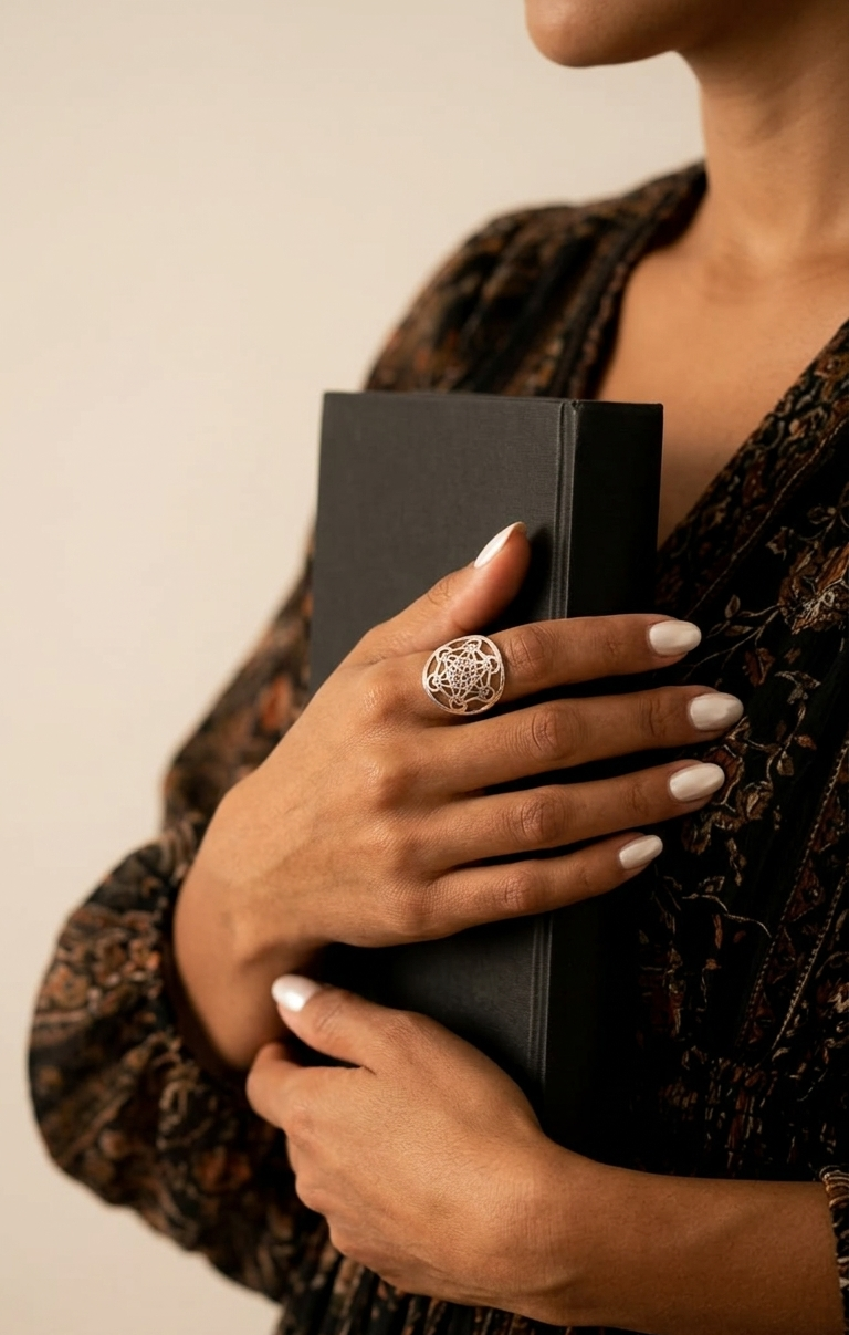 Anillo Cubo de Metatrón — Plata 925