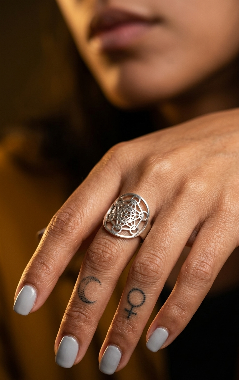 Anillo Cubo de Metatrón — Plata 925
