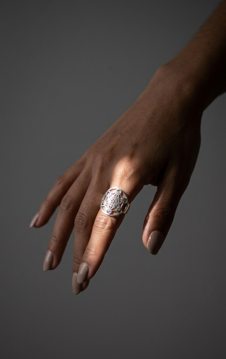 Anillo Cubo de Metatrón — Plata 925