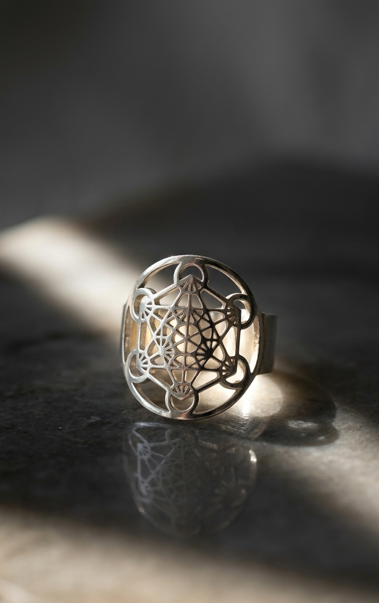 Anillo Cubo de Metatrón — Plata 925