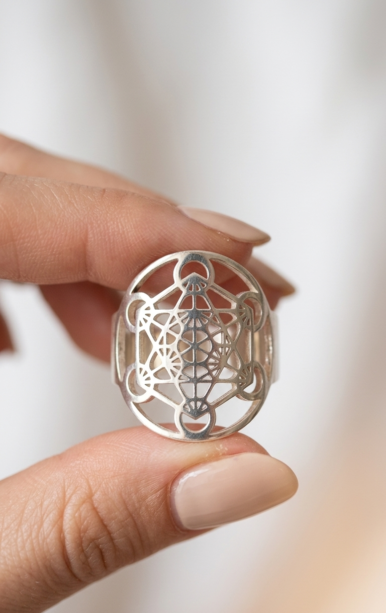 Anillo Cubo de Metatrón — Plata 925