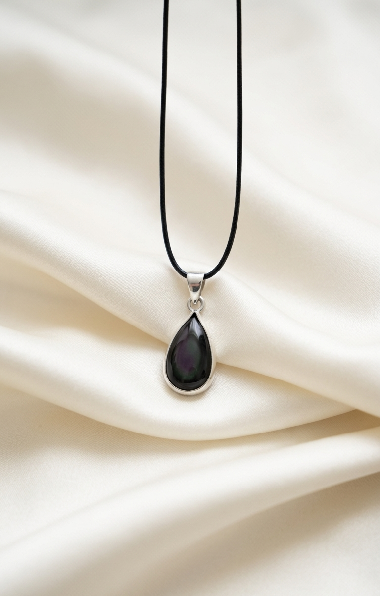 Dije Obsidiana Arcoíris — Plata .925 | Orela