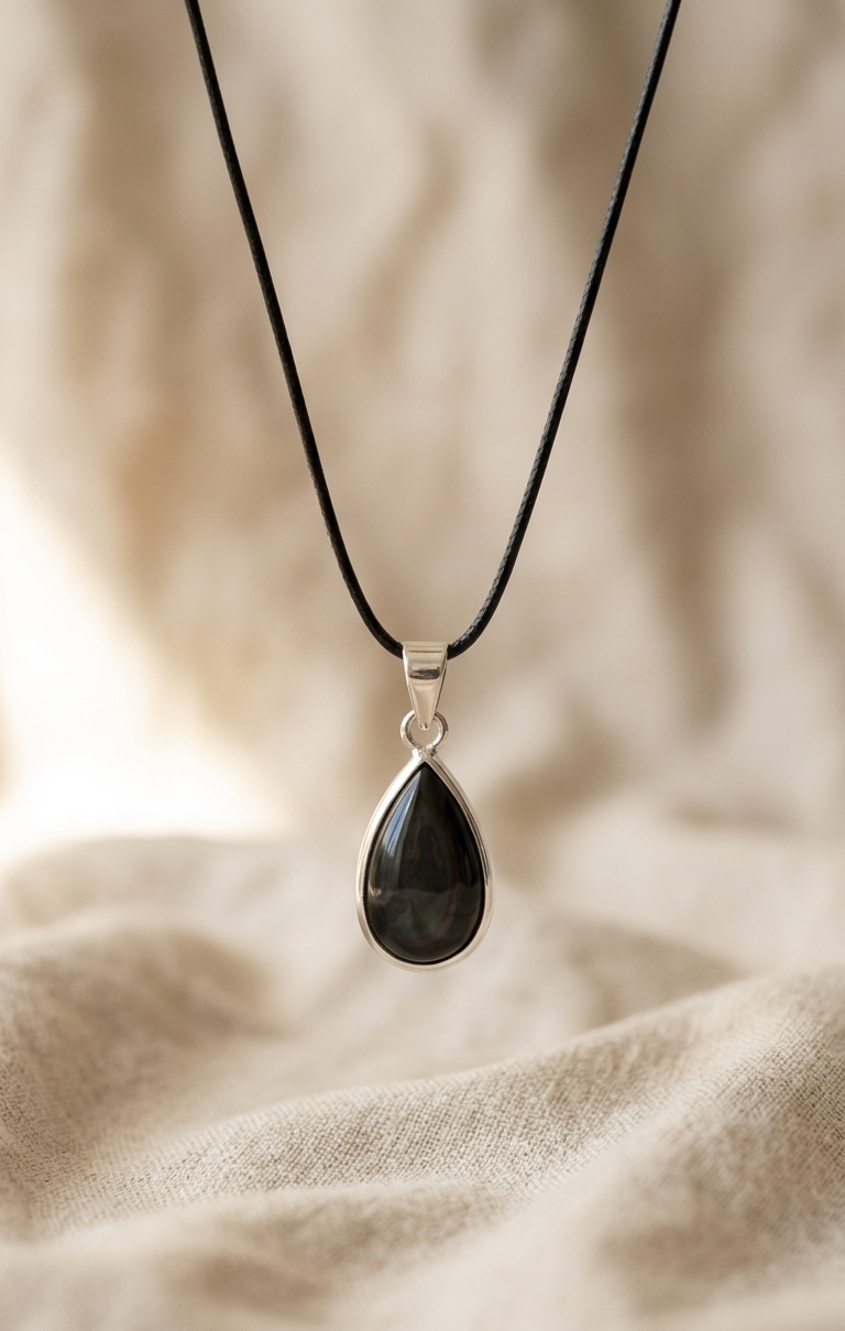 Dije Obsidiana Arcoíris — Plata .925 | Orela
