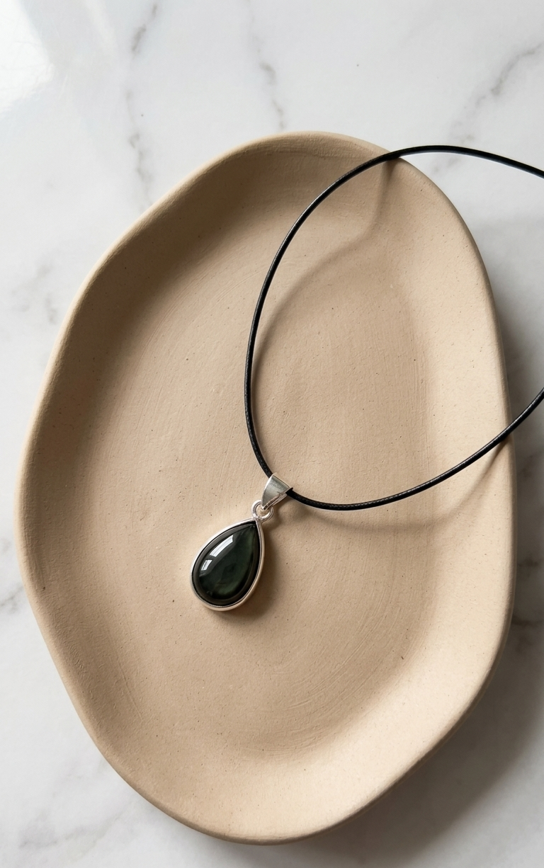 Dije Obsidiana Arcoíris — Plata .925 | Orela