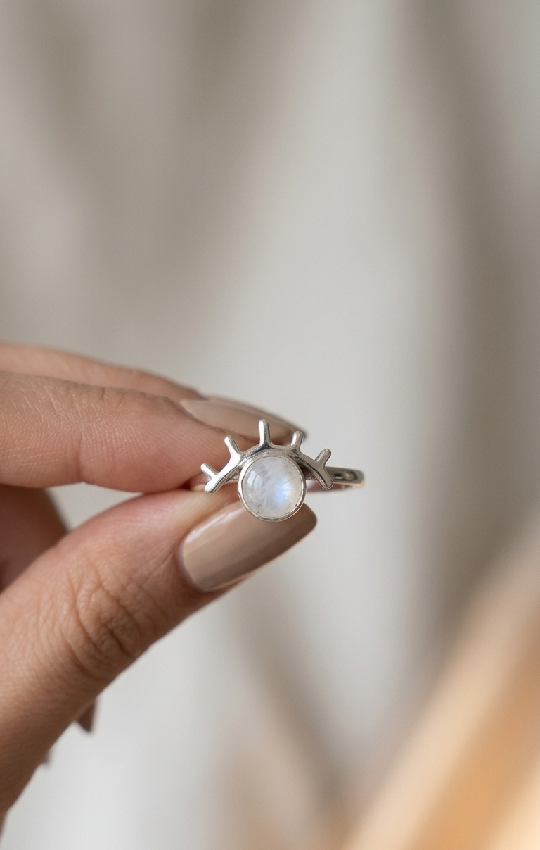 Anillo Piedra Luna — Plata .925 | Orela