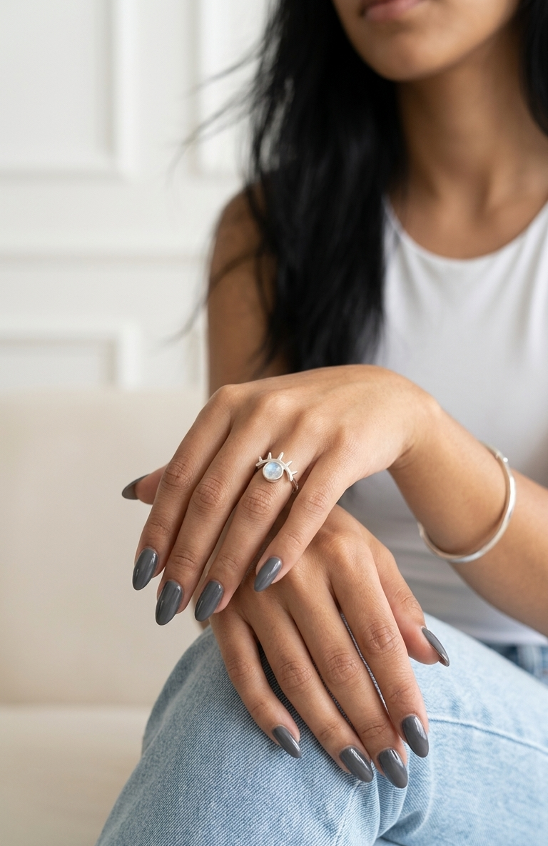 Anillo Piedra Luna — Plata .925 | Orela