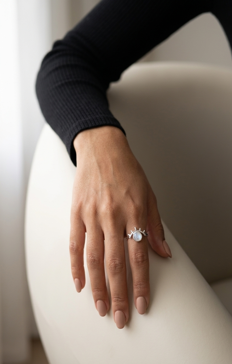 Anillo Piedra Luna — Plata .925 | Orela